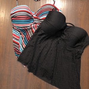 2 bathing suit tops. Size L